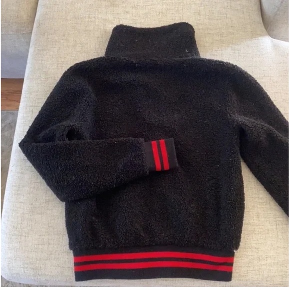 🪞 black teddy textured zip up jacket with side pockets women’s size small - Picture 4 of 7